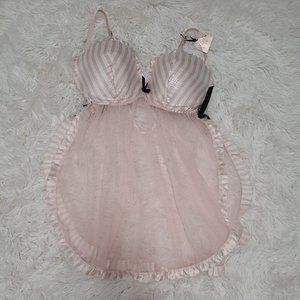 Victorias Secret Lingerie Babydoll Very Sexy Nightie Birthday Gift 34D NWT Pink